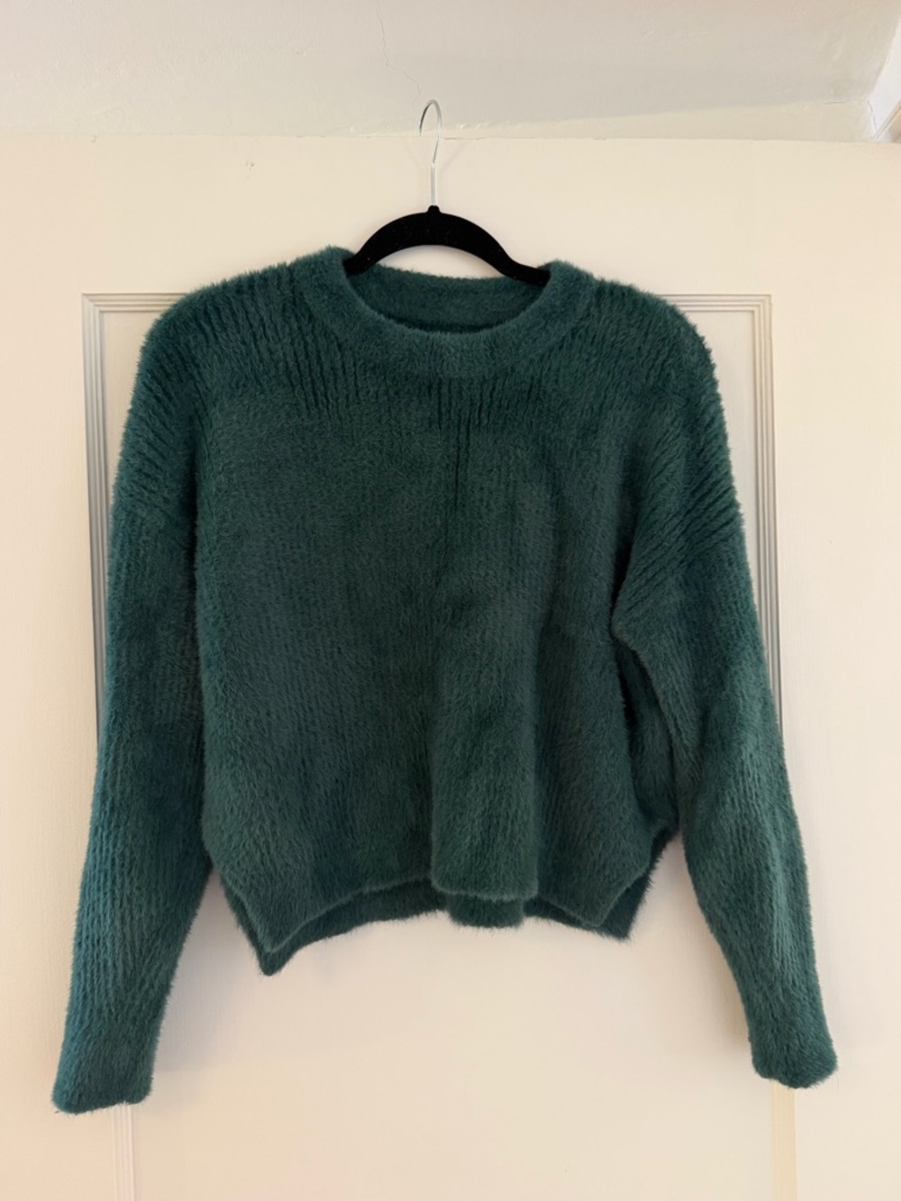 Abercrombie & Fitch Plush Crewneck Sweater in Dark Teal
